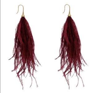 Burgundy Bohemian Style Long Dangle Earrings